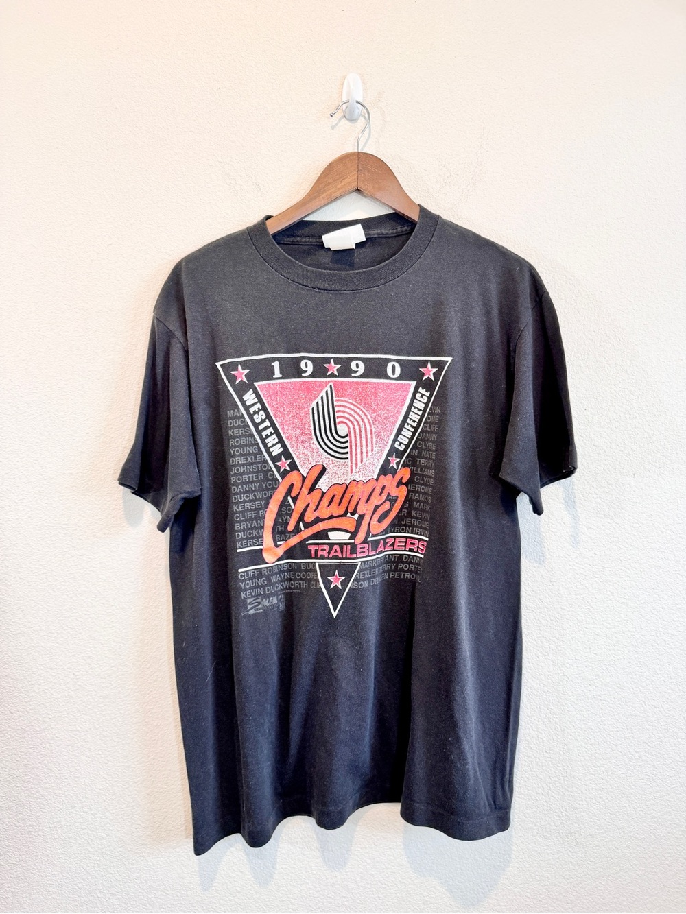 Reebok Vintage 1990 Portland Trail Blazers Champs NBA Graphic Tee OS K57